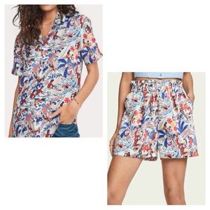 Scotch & Soda NWOT Silk Top and Shorts Set size medium